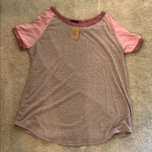 Taupe and pink top